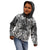 Hawaii Palaka Kid Hoodie Black Tribal Pattern With Tropical Flowers - Polynesian Pride