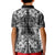 Hawaii Palaka Kid Polo Shirt Black Tribal Pattern With Tropical Flowers - Polynesian Pride
