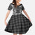Hawaii Palaka Kid Short Sleeve Dress Black Tribal Pattern With Tropical Flowers - Polynesian Pride