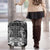 Hawaii Palaka Luggage Cover Black Tribal Pattern With Tropical Flowers - Polynesian Pride