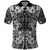 Hawaii Palaka Polo Shirt Black Tribal Pattern With Tropical Flowers - Polynesian Pride