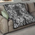 Hawaii Palaka Quilt Black Tribal Pattern With Tropical Flowers - Polynesian Pride