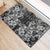 Hawaii Palaka Rubber Doormat Black Tribal Pattern With Tropical Flowers - Polynesian Pride