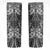 Hawaii Palaka Skinny Tumbler Black Tribal Pattern With Tropical Flowers - Polynesian Pride