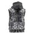 Hawaii Palaka Sleeveless Hoodie Black Tribal Pattern With Tropical Flowers - Polynesian Pride