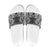 Hawaii Palaka Slide Sandals Black Tribal Pattern With Tropical Flowers - Polynesian Pride