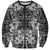 Hawaii Palaka Sweatshirt Black Tribal Pattern With Tropical Flowers - Polynesian Pride