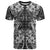 Hawaii Palaka T Shirt Black Tribal Pattern With Tropical Flowers - Polynesian Pride