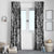 Hawaii Palaka Window Curtain Black Tribal Pattern With Tropical Flowers - Polynesian Pride