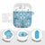 Hawaii Cyan Palaka AirPods Case With Tapa Pattern Tropical Flowers - Polynesian Pride