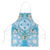 Hawaii Cyan Palaka Apron With Tapa Pattern Tropical Flowers - Polynesian Pride