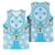 Hawaii Cyan Palaka Basketball Jersey With Tapa Pattern Tropical Flowers - Polynesian Pride