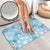 Hawaii Cyan Palaka Bathroom Set With Tapa Pattern Tropical Flowers - Polynesian Pride