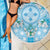 Hawaii Cyan Palaka Beach Blanket With Tapa Pattern Tropical Flowers - Polynesian Pride