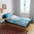Hawaii Cyan Palaka Bedding Set With Tapa Pattern Tropical Flowers - Polynesian Pride