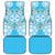 Hawaii Cyan Palaka Car Mats With Tapa Pattern Tropical Flowers - Polynesian Pride