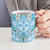 Hawaii Cyan Palaka Ceramic Mug With Tapa Pattern Tropical Flowers - Polynesian Pride