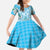 Hawaii Cyan Palaka Family Matching Mermaid Dress and Hawaiian Shirt With Tapa Pattern Tropical Flowers - Polynesian Pride