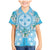 Hawaii Cyan Palaka Family Matching Mermaid Dress and Hawaiian Shirt With Tapa Pattern Tropical Flowers - Polynesian Pride