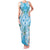 Hawaii Cyan Palaka Family Matching Tank Maxi Dress and Hawaiian Shirt With Tapa Pattern Tropical Flowers - Polynesian Pride