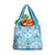 Hawaii Cyan Palaka Grocery Bag With Tapa Pattern Tropical Flowers - Polynesian Pride
