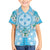 Hawaii Cyan Palaka Kid Hawaiian Shirt With Tapa Pattern Tropical Flowers - Polynesian Pride