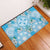 Hawaii Cyan Palaka Rubber Doormat With Tapa Pattern Tropical Flowers - Polynesian Pride