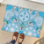 Hawaii Cyan Palaka Rubber Doormat With Tapa Pattern Tropical Flowers - Polynesian Pride