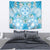Hawaii Cyan Palaka Tapestry With Tapa Pattern Tropical Flowers - Polynesian Pride