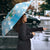 Hawaii Cyan Palaka Umbrella With Tapa Pattern Tropical Flowers - Polynesian Pride