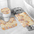 Hawaii Peach Palaka Bathroom Set With Tapa Pattern Tropical Flowers - Polynesian Pride