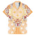 Hawaii Peach Palaka Family Matching Mermaid Dress and Hawaiian Shirt With Tapa Pattern Tropical Flowers - Polynesian Pride