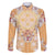 Hawaii Peach Palaka Family Matching Mermaid Dress and Hawaiian Shirt With Tapa Pattern Tropical Flowers - Polynesian Pride