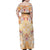 Hawaii Peach Palaka Family Matching Off Shoulder Maxi Dress and Hawaiian Shirt With Tapa Pattern Tropical Flowers - Polynesian Pride