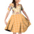 Hawaii Peach Palaka Family Matching Off Shoulder Short Dress and Hawaiian Shirt With Tapa Pattern Tropical Flowers - Polynesian Pride
