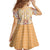Hawaii Peach Palaka Family Matching Off Shoulder Short Dress and Hawaiian Shirt With Tapa Pattern Tropical Flowers - Polynesian Pride
