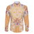 Hawaii Peach Palaka Family Matching Short Sleeve Bodycon Dress and Hawaiian Shirt With Tapa Pattern Tropical Flowers - Polynesian Pride