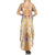 Hawaii Peach Palaka Family Matching Summer Maxi Dress and Hawaiian Shirt With Tapa Pattern Tropical Flowers - Polynesian Pride