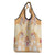 Hawaii Peach Palaka Grocery Bag With Tapa Pattern Tropical Flowers - Polynesian Pride