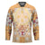 Hawaii Peach Palaka Hockey Jersey With Tapa Pattern Tropical Flowers - Polynesian Pride