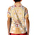 Hawaii Peach Palaka Kid Polo Shirt With Tapa Pattern Tropical Flowers - Polynesian Pride