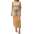 Hawaii Peach Palaka Puletasi With Tapa Pattern Tropical Flowers - Polynesian Pride