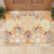 Hawaii Peach Palaka Rubber Doormat With Tapa Pattern Tropical Flowers - Polynesian Pride