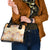 Hawaii Peach Palaka Shoulder Handbag With Tapa Pattern Tropical Flowers - Polynesian Pride