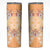 Hawaii Peach Palaka Skinny Tumbler With Tapa Pattern Tropical Flowers - Polynesian Pride