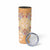 Hawaii Peach Palaka Skinny Tumbler With Tapa Pattern Tropical Flowers - Polynesian Pride