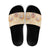 Hawaii Peach Palaka Slide Sandals With Tapa Pattern Tropical Flowers - Polynesian Pride