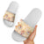 Hawaii Peach Palaka Slide Sandals With Tapa Pattern Tropical Flowers - Polynesian Pride