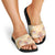 Hawaii Peach Palaka Slide Sandals With Tapa Pattern Tropical Flowers - Polynesian Pride