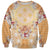 Hawaii Peach Palaka Sweatshirt With Tapa Pattern Tropical Flowers - Polynesian Pride